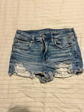 American Eagle Outfitters Light Blue Distressed Denim Cutoff Shorts